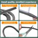 Window Weather Stripping Door Seal, 16.5FT Self-Adhesive Soundproofing Weather Strip for Exterior Door Frame Window Winter Insulation Noise Cancelling Window Inserts, 0.35in x 0.2in, Gray