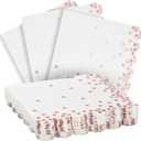 50 Pack Scalloped White & Rose Gold Napkins for Birthday, Wedding Decorations, Foil Polka Dotted for Holiday Party (3 Ply, 6.3 In Cocktail Napkins)