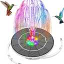 AISITIN 3.5W Solar Fountain Pump, LED Lighting Solar Water Pump Floating Fountain with 6 Nozzles, 1500mAh Battery Backup for Bird Bath, Fish Tank, Pond or Garden Decoration Solar Aerator Pump