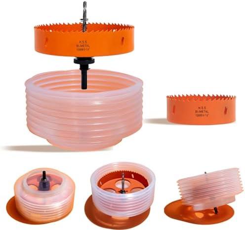 VIKITON 4.25 Hole Saw 6.25 Hole Saw for Recessed Lights, 4-1/4 Hole Saw 6-1/4 Hole Saw Dust Bowl Dust Catcher for 4 Inch Led Recessed Lighting 6 Inch, Bi-Metal Wood Drywall Hole Cutter