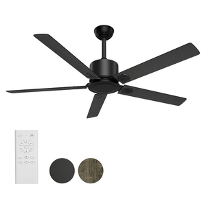 BECLOG Ceiling Fan with Remote Control, Ceiling Fans 52" Outdoor/Indoor with 6 Speeds Reversible DC Motor Ceiling Fans No Lights Modern Black for Kitchen, Living Room, Farmhouse, Patios