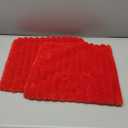 FUTEI Valentine's Day Red Throw Pillow Covers Set of 2, 16x16 Inch Soft Faux Rabbit Fur Striped Texture Cushion Cases, Modern Decorative Couch Pillows for Living Room Bed