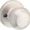 Kwikset Cove Dummy Door Knob, Single Sided Handle for Closets, French Double Doors, and Pantry, Satin Nickel Non-Turning Interior Push/Pull Door Knob, with Microban Protection (1 Pack)
