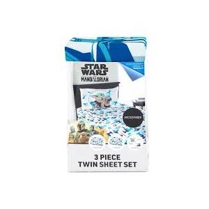 Star Wars The Mandalorian & Grogu Baby Yoda 4 Piece Full Sheet Set w-Pillow Case