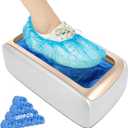 Automatic Shoe Cover Dispenser Machine, Shoe Cover Dispenser Containing 200pcs of Disposable Shoe Covers for Indoors Shoe Cover Protect Floor for House (Silver)