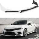 Front Lip Compatible with 2022-2024 Honda Civic, Air Dam Lower Chin Bumper Spoiler Splitter Protection Body Kit Fits for 4-Door Sedan & Hatchback 2022 2023 2024 (White Pearl NH883P)