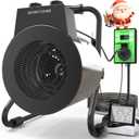 Greenhouse Heater with Digital Thermostat, 1500W Outdoor Heaters for Patio, Electric Space Heater for Patio, Garage, Greenhouse, Flower House, Silver