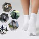 CS CELERSPORT 6 Pack Women's Ankle Socks with Cushion, Sport Athletic Running Socks, 6 Pair White, Medium