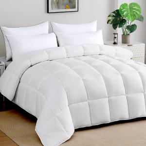 STWIENER Oversized King Comforter 120x98, Extra Large Super King, Lightweight Soft Quilted Down-Alternative Duvet Insert, Fluffy Breathable Microfiber with 8 Corner Tabs, All Season Bedding White