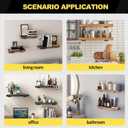 12 Pack - 6 inch Black Hidden L Shelf Bracket (1/5 Inch Thicked) Iron Floating Shelf Brackets Rustic Industrial Metal Brackets for Shelf Support