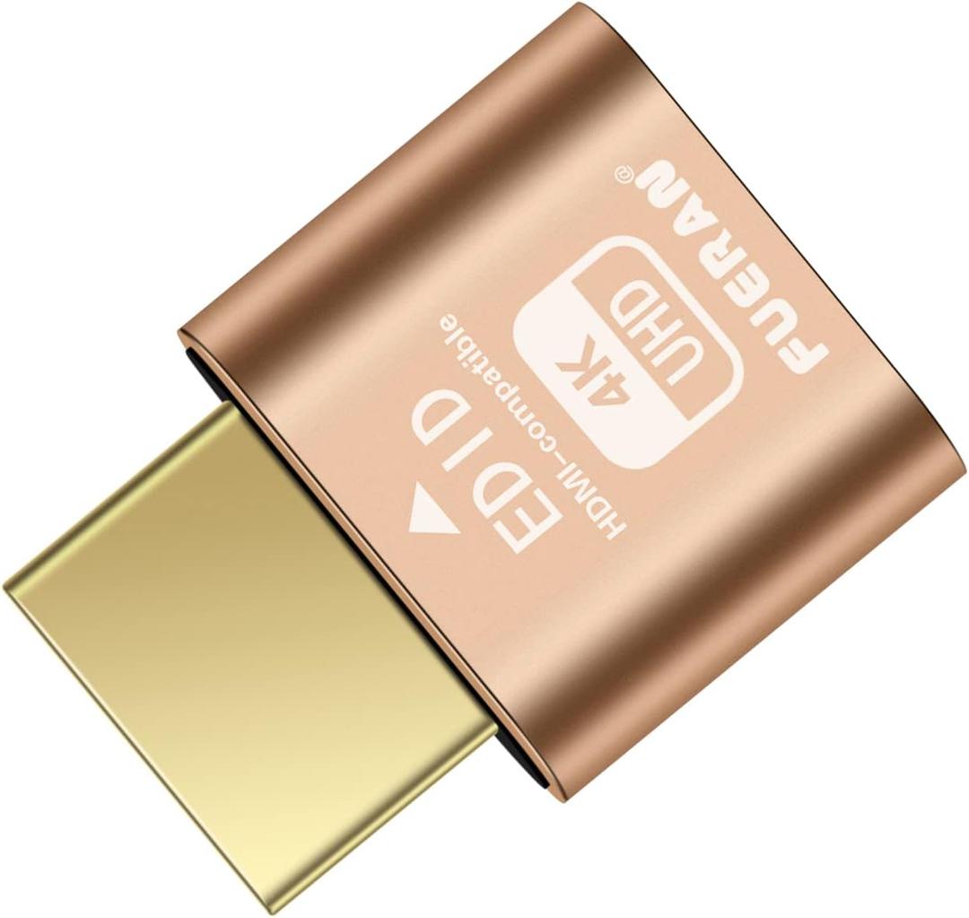 4K HDR HDMI Dummy Plug, Virtual Monitor Emulator, Headless Display Adapter, EDID Emulator, Supports 4096x2160@60Hz, 3840x2160@60Hz, 2560x1440@60Hz for Windows, Mac, Linux Plug & Play(1 Pack)