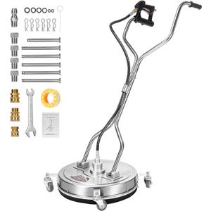 20" Pressure Washer Surface Cleaner, 4500PSI Stainless Steel Surface Cleaner for Pressure Washer with 4 Wheels, Power Washer Surface Cleaner for Concrete, Patio, Sidewalk, Deck and Driveways