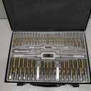 86-Piece Master Tap and Hex Die Set, Premium Titanium Coating | SAE Size #4 to 5/8, Metric Size M3 to M16 | For All Coarse, Fine, Pipe Threads | Complete with Holders, Stocks, Gauges and Metal Case