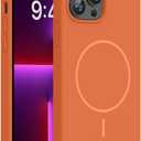 Miracase Magnetic for iPhone 13 Pro Max Case, [Soft Anti-Scratch Microfiber Lining], Compatible with MagSafe, Liquid Silicone Shockproof Drop Protection Phone Case for 13 Pro Max, Orange