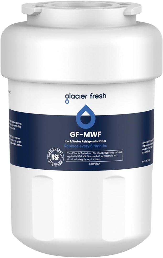 GLACIER FRESH Replacement for MWF Refrigerator Water Filters, SmartWater MWFP, MWFA, GWF, HDX FMG-1, WFC1201, RWF1060, 197D6321P006, Kenmore 9991, 1 Pack (1 Count (Pack of 1), White)
