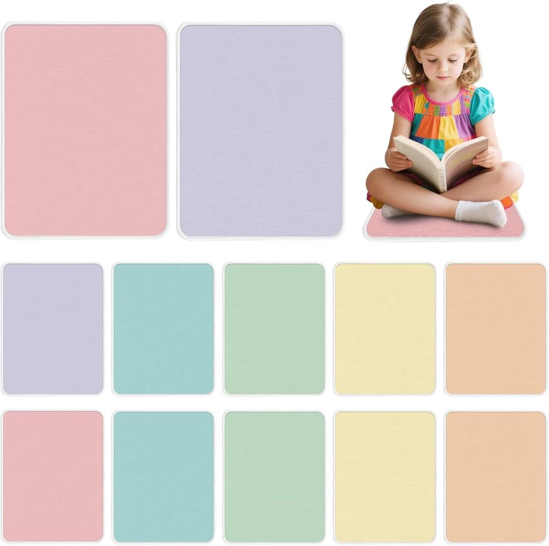 12Pcs Classroom Sitting Floor Seats,16.5 * 12.5inch Carpet Squares for Classroom, Classroom Decor sit Spots,Non-Slip Floor Cushion,Suitable for Nurseries and Kindergartens School Classrooms Family (Multiple Colors)