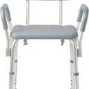 Medline Shower Chair with Backrest and Padded Armrests - 350 lb. capacity, Bath Bench, Seat, Stool for Independent Adult, Seniors, Elderly & Disabled Patients
