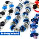 Levfla Graduation Money Lei, Class of 2026 Candy Lei Kit with DIY Flower Sticker Pieces, Congrats Senior High School College Grad Party Supplies Blue & Black Set of 6 No Money Included