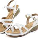 Aomigoct Dressy Women's Wedge Sandals: Comfortable Platform Work Sandals for Women 2025 - Casual Walking Wedding Shoes, Size 41