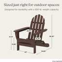 POLYWOOD AD5030MA Classic Folding Adirondack Chair, 35.00" x 29" x 35.00", Mahogany