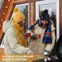 Women's Winter Fleece Beanie Hat, Warm Soft Wool Lined Knit Cross Cap with Pom Pom Snow (Light Purple)