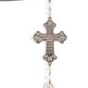 2 x Cross Car Mirror Hanging Christian Gifts for Men Women, Metal Daily Bible Verse Car Rearview Decor Accessories, Christ Ornament Religious Gift for Truck Driver