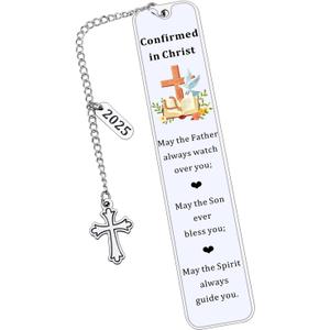 2 x 2025 Confirmation Gifts for Teen Girls Confirmation Gifts for Boys Inspirational Baptism Gift with Bible Verse for First Communion Religious Events Christian Confirmed in Christ Bookmark for Girls
