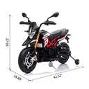 TOBBI 12V Aprilia Licensed Kids Ride-On Motorcycle Dirt Bikes for Kids with Training Wheels, Spring Suspension, Lights, Music Story USB MP3 (Red) (Red)