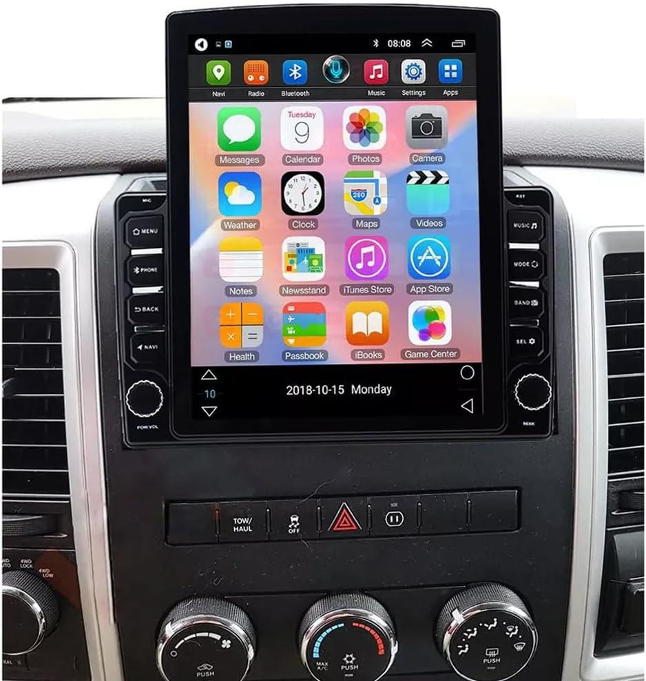 9.7 Inch Android 13 Car Radio for Dodge RAM 1500 2500 3500 2009 2010 2011 2012 with Wireless & Wired Carplay, Double Din Built-in GPS WiFi DSP Camera MIC 2GB +32GB