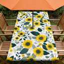 ARTSGOO Rectangle Outdoor Tablecloth with Umbrella Hole and Zipper Waterproof Rectangle Fitted Tablecloth with Elastic Edge, Wipeable Outdoor Table Cover for Patio, Garden, Picnic 48" x 24"