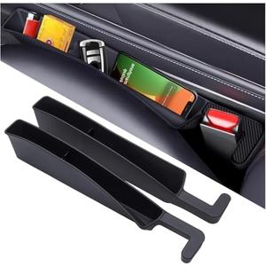Sufeasdf Car Seat Gap Filler Organizer 2 Pack, Gap Filler Organizer For Car, Between Seats And The Console To Stop The Small Items From Dropping (Black)