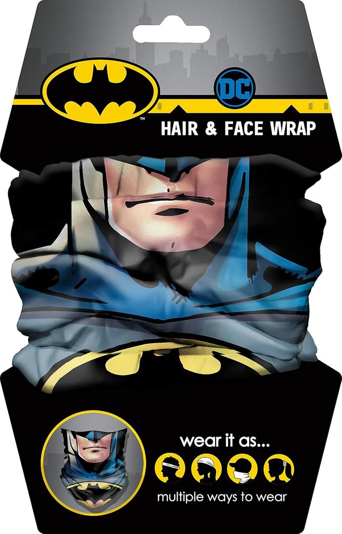 Spoontiques Batman Hair Wrap - Multifunctional Bandanna, Headband, Hair Tie, Gaiter, and Scarf