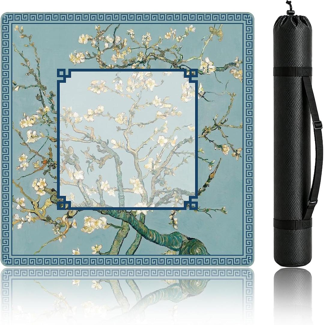 Crease-Free Mahjong Mat with Bag American Mahjongg Table Mats Mah Jongg Pad, 31.5" x 31.5"