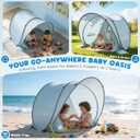 Elegear Pop Up Baby Beach Tent with Mini Canopy, CumbreX UPF 50+ UV Protection Baby Tent Sun Shelter, 1S Setup Portable Baby Beach Essentials Shade for Infant Toddler Outdoor Indoor Play - Blue