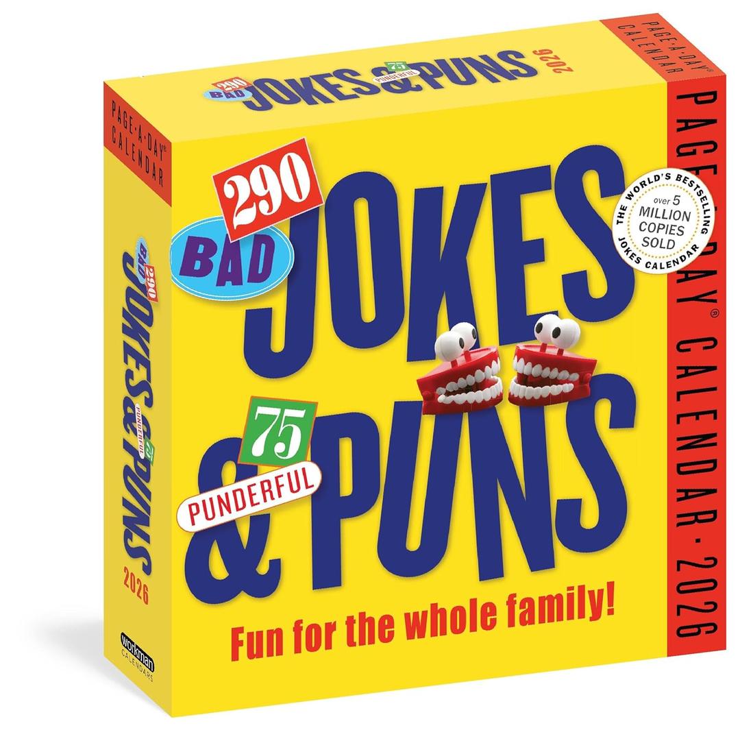 290 Bad Jokes & 75 Punderful Puns Page-A-Day® Calendar 2026: For the Whole Family!
