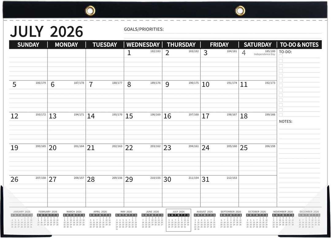 3 x Desk Calendar 2026-2027 – Apr 2026 – Dec 2027, 21 Monthly Desk Calendar, 2026 Large Desk Calendar, 17'' x 12'', 2026-2027 Desk/Wall Calendar with To-do Lists, Desk Pad, Ruled Blocks, Corner Protectors