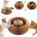Kitty Curls Cat Toy,Magic Organ Cat Toy,Cardboard Cat Scratcher,Foldable Recyclable Cat Accordion Toy for Indoor Cat Playing,Interactive Scratch Pad with Toy Ball(1pc)