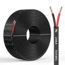 10 Gauge 2 Conductors 30FT Electrical Wire, Flexible Low Voltage PVC Copper Clad Aluminum Extension Cord for Car Speaker Wire, Car Lighting, LED Wire, Outdoor Lighting, Residential Wiring, 12V/24V DC