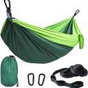 Camping Hammocks, Double & Single Hammock with Tree Straps,Portable Lightweight Parachute Nylon Camping Gear for Outside Hiking Beach Backpack Survival Travel- Up to 500lbs