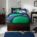 AFI Concord Twin XL Size Platform Bed with Footboard & Twin XL Trundle in Walnut