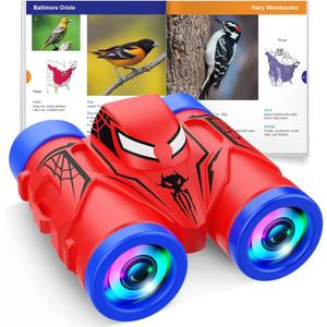 Binoculars for Kids Ages 3-8 Boy Binoculars Toys with Compass & Bird Watching Manual, Christmas Birthday Gifts for 3 4 5 6 7 8 Year Old Boys Girls Age 4-6 6-8 Toddler Outdoor Camping Toys