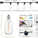 Jedavai Upgraded LED Outdoor String Lights 210Ft Shatterproof Waterproof ST38 Vintage Edison Bulbs Patio Lights Energy Saving Hanging Outdoor for Christmas Porch Deck Garden Backyard Wedding Party