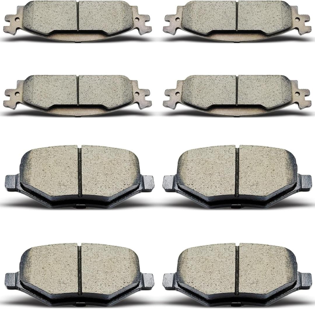 D1508 D1377 Front Rear Ceramic Brake Pads Set Fit For 2011-2019 Ford Explorer,For 2009-2019 Ford Flex,For 2010-2019 Ford Taurus, For 2009-2012 Lincoln MKS,For 2010-2019 Lincoln MKT (8 pcs)
