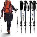Collapsible Trekking Poles for Hiking 4 Pack - Adjustable Aluminum Hiking Poles, Lightweight Nordic Walking Sticks for Women, Men, Seniors, Kids, Hiking Sticks for Backpacking by Underwood Aggregator