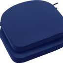 Outdoor Chair Cushions Set of 2: Waterproof & Fade Resistant Patio Furniture Cushions - 19 x 19 x 2 Inch Non Slip Round Corner Seat Cushion Pads with Removable Cover for Garden Yard Lawn, Navy Blue