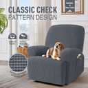 TAOCOCO Oversized Recliner Chair Covers, 1 Seater Streach Recliner Covers Soft Couch Protector Furniture Protector Covers with Elastic Chair Cover Jacquard Pattern (Grey)