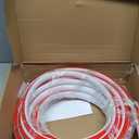 3/4 Inch Flexible Quarter Round Molding, Peel and Stick Rubber Floor Trim, Quarter Round Trim with 3m Tape, Self-Adhesive Bathtub Trim Molding(Hollow, 480Inch) (White-Double Adhesive)