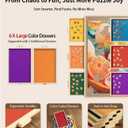 Join&Joy 1500 Piece Puzzle Board Pro, with 6 Drawers & Cover, 34" x 25", Sort-Wise Colorful Felt Drawers, Wooden Jigsaw Puzzle Board, Birthday Gifts for Mom