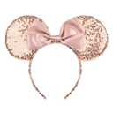 2 x A Miaow Colorful Sequin Headband Glitter Bow Hair Clasp Adults Women Butterfly Hair Hoop Birthday Party Holiday Park Photo Supply (Shiny Champagnes)