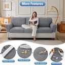 Couch Cushion Covers Sectional Couch Covers Stretch Washable Soft Seat Cushion Covers Furniture Protector Sofa Slipcovers for Pets(Light Grey,1 Piece Seat Cover or Back Covers)